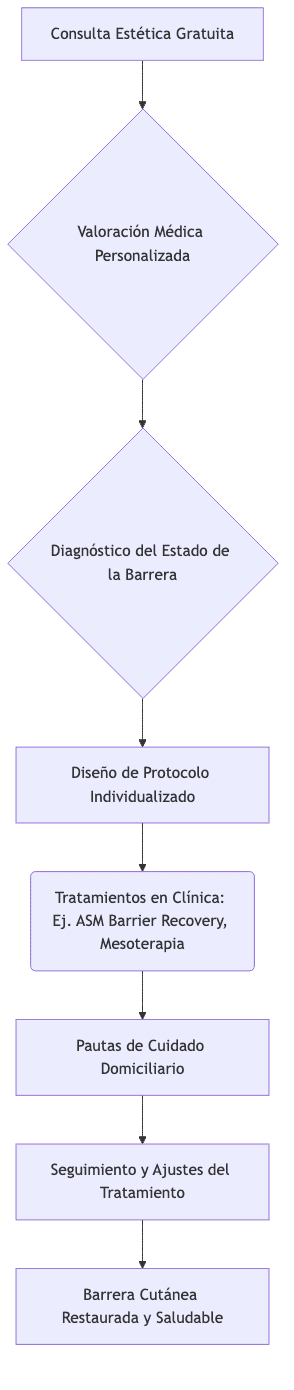 Proceso de reparación de la barrera cutánea en Santé Clínica Estética